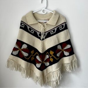 Vintage poncho knit acrylic